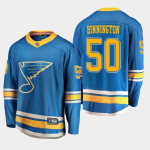 Kinder St. Louis Blues Eishockey Trikot Jordan Binnington #50 Alternate Breakaway Player Fanatics Branded Blau